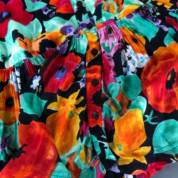 Vintage Mix It Funky Floral Colorful Dress Medium - Picture 7 of 7